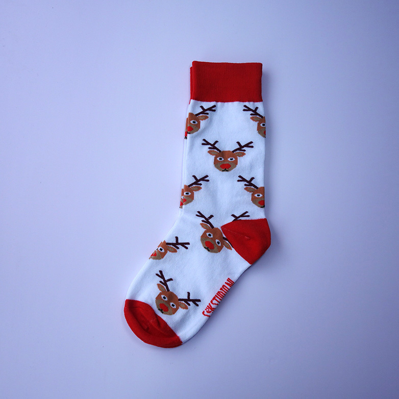 Custom logo socks with repeating logo pattern