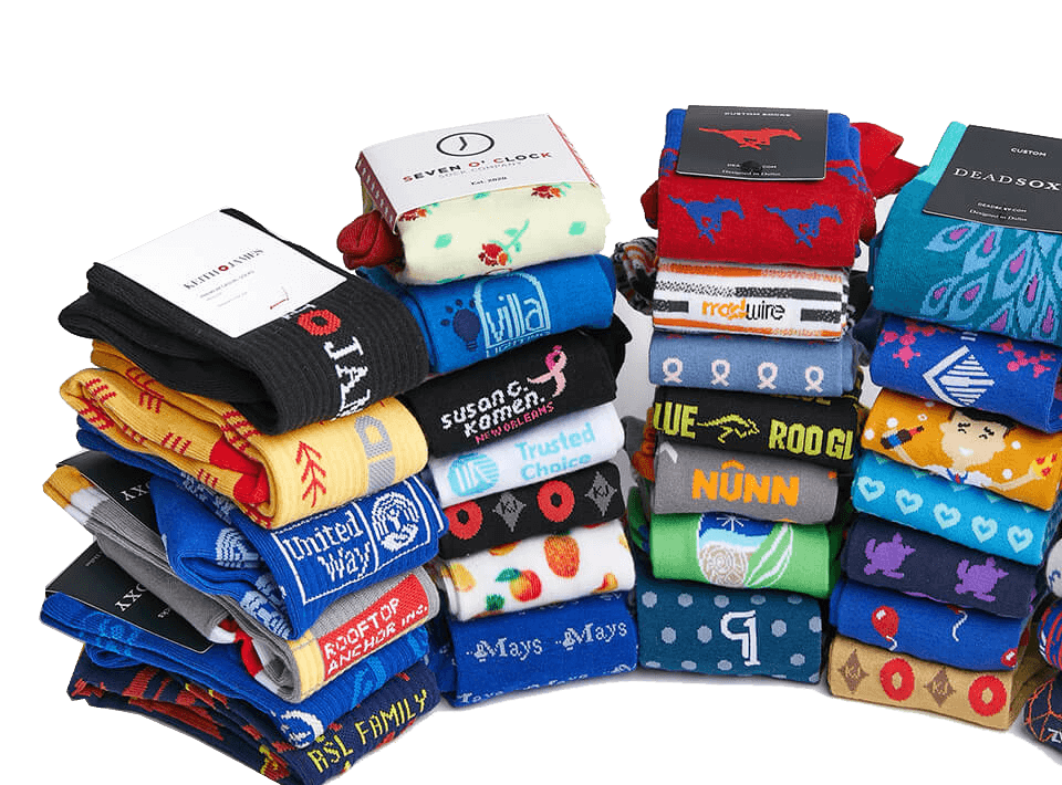 Calcetines con logotipo personalizados con etiquetas personalizadas
