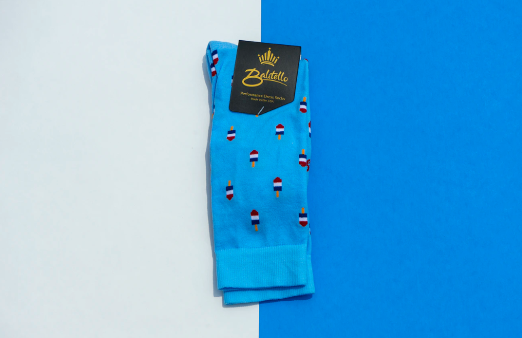 A custom logo sock with customer's icon and a private label, serves as their company's gift