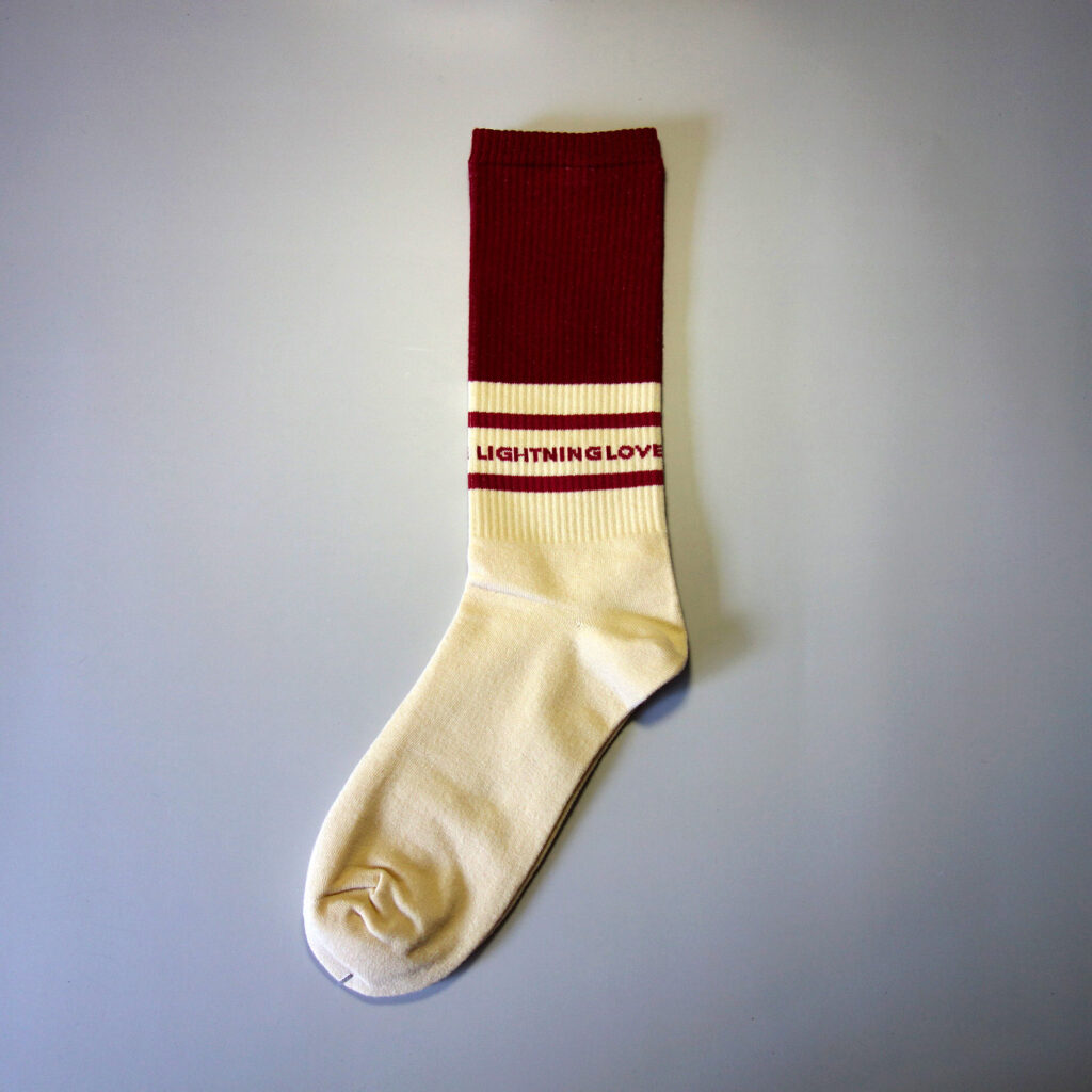 Custom socks lightening love lo go stripe socks brown