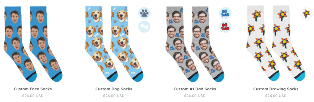 custom face socks, custom dog socks